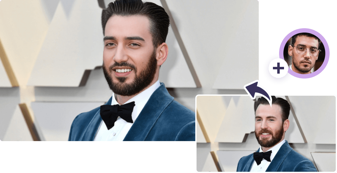 Celebrity face swap example